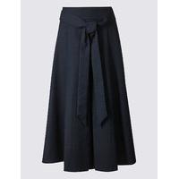 ms collection cotton rich tie detail a line midi skirt