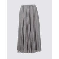 M&S Collection Tiered Mesh Straight Maxi Skirt