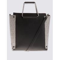 M&S Collection Faux Leather Metal Handle Tote Bag