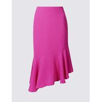 ms collection asymmetrical flared hem a line midi skirt