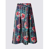 ms collection striped floral a line midi skirt