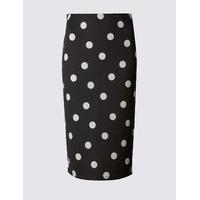 M&S Collection Scuba Spot Pencil Midi Skirt