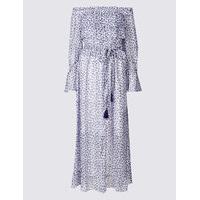 M&S Collection Floral Print Flared Bardot Midi Dress