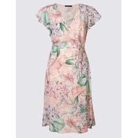 M&S Collection Floral Print Flare Sleeve Swing Dress