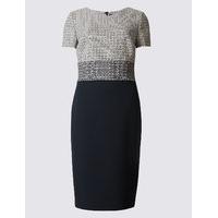 M&S Collection Cotton Blend Colour Block Shift Dress