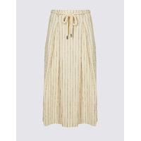 ms collection linen rich belted a line midi skirt