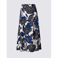 M&S Collection Floral Print A-Line Midi Skirt