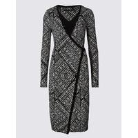 M&S Collection Tribal Print Layered Wrap Dress with Tie