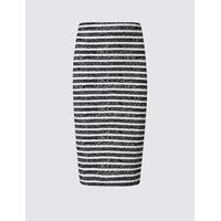 M&S Collection Striped Geometric Print Pencil Skirt