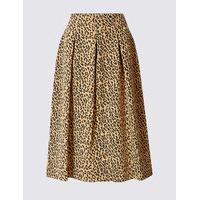 M&S Collection Animal Print A-Line Midi Skirt