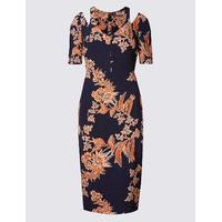 M&S Collection Printed Cold Shoulder Bodycon Dress