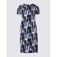 M&S Collection Brush Print Tunic Dress