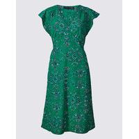 M&S Collection PETITE Printed Flare Tie Back Swing Dress