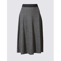 M&S Collection Cotton Rich Ribbed A-Line Midi Skirt