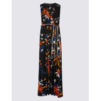 M&S Collection Floral Print Flare Maxi Dress with Belt