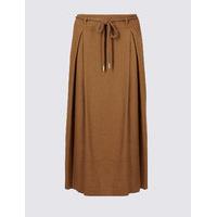 M&S Collection Linen Rich Belted A-Line Midi Skirt