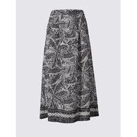 ms collection leaf print a line midi skirt