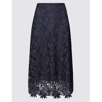 ms collection floral lace a line midi skirt