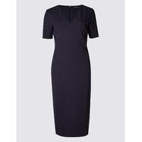 ms collection cross front shift midi dress