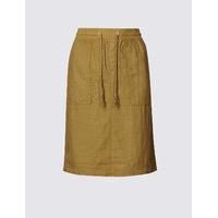 ms collection linen rich straight mini skirt