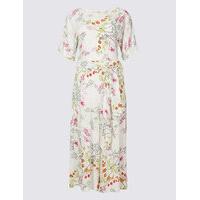 M&S Collection Floral Print Culottes Jumpsuit with Belt