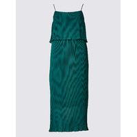 M&S Collection Plisse Double Layered Shift Midi Dress