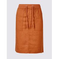 M&S Collection Linen Rich Straight Mini Skirt