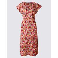 M&S Collection Floral Print Short Sleeve Swing Dress
