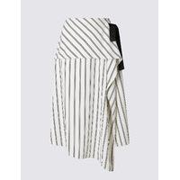 M&S Collection Asymmetric Striped A-Line Midi Skirt