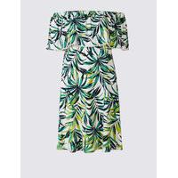 M&S Collection Printed Bardot Short Sleeve Shift Dress