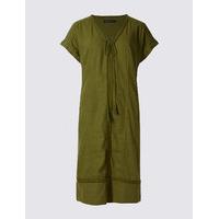 M&S Collection Linen Blend Drawstring Tassel Tunic Dress