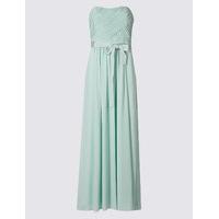 M&S Collection Strapless Pleated Maxi Dress with Belt
