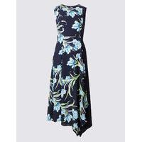 M&S Collection Printed Asymmetric Hem Swing Midi Dress