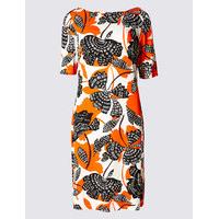 M&S Collection Floral Print Half Sleeve Tunic Dress