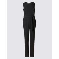 M&S Collection Contrast Piping Jumpsuit with Belt