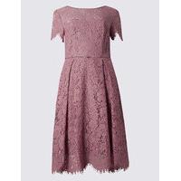 M&S Collection Cotton Blend Lace Skater Midi Dress