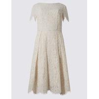 M&S Collection Cotton Blend Lace Layered Skater Dress