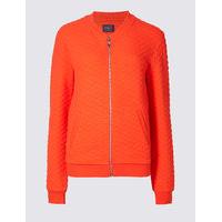 M&S Collection Cotton Blend Quilted Jersey Bomber Jacket