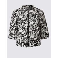 M&S Collection Cotton Blend Jacquard Print Jacket