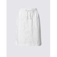 M&S Collection Linen Rich Straight Mini Skirt