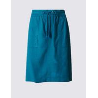 M&S Collection Linen Rich Straight Mini Skirt