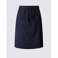 M&S Collection Linen Rich Straight Mini Skirt