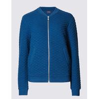 M&S Collection Cotton Blend Quilted Jersey Bomber Jacket