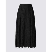 ms collection cotton blend lace a line skirt