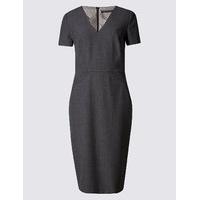 M&S Collection Multi Stitch Short Sleeve Shift Dress