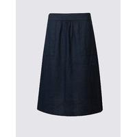 M&S Collection Pure Linen A-Line Midi Skirt