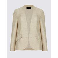 M&S Collection PETITE Linen Rich Jacket