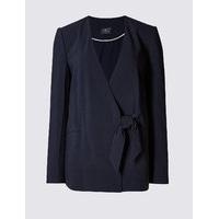 M&S Collection Textured Crepe Side Tie Jacket