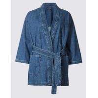 M&S Collection Denim Judo Jacket with Belt