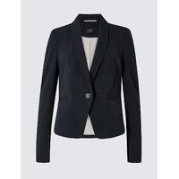 M&S Collection Grosgrain Trim Single Button Blazer